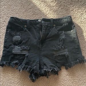Black Jean Shorts